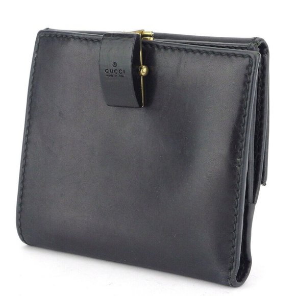 GUCCI W hook purse logo leather Authentic used - Picture 1 of 8
